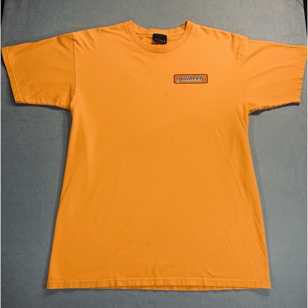 Vintage NHS Tshirt OJ Wheels Size Medium Y2K 90s Skateboarding Skate Orange